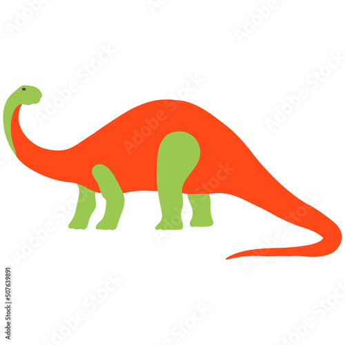 Vector dinosaur Brontosaurus with a long neck stands on four legs