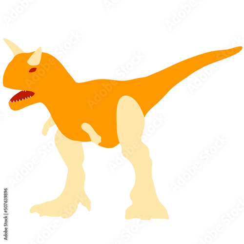 Vector dinosaur Carnotaurus stands on two legs
