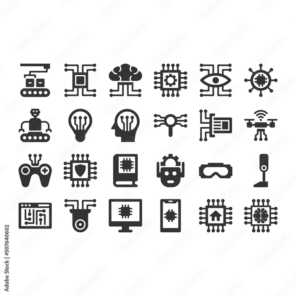 Artificial Intelligence Icon Set Artificial Intelligence Icon Set