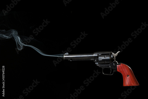 Stream of smoke coming out of gun