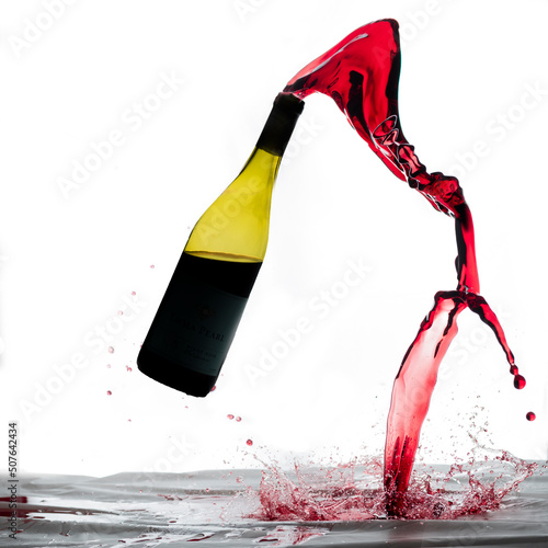 Wine spilling out of a botle