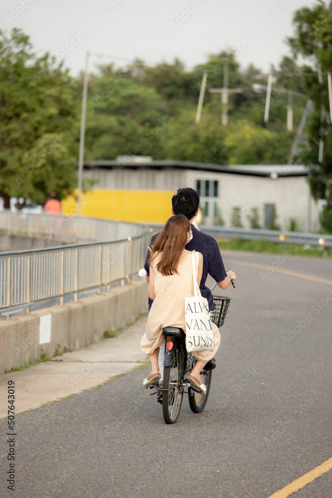 people riding bicycles, playing and exercising on vacation On the road and see the beautiful nature Thailand Dates 28-5-2022 people riding bicycles, playing and exercising on vacation On the road and see the beautiful nature Thailand Dates 28-5-2022