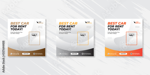 Rent a car banner for social media post template design