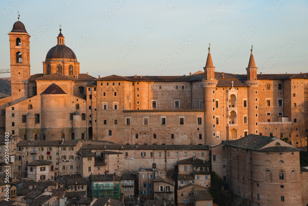 View of Palazzo Ducale in Urbino, Unesco World Heritage. Marche, Italy