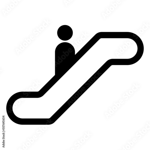 Simple escalator icon, pictogram (black)