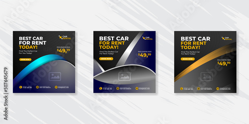 Rent a car banner for social media post template design