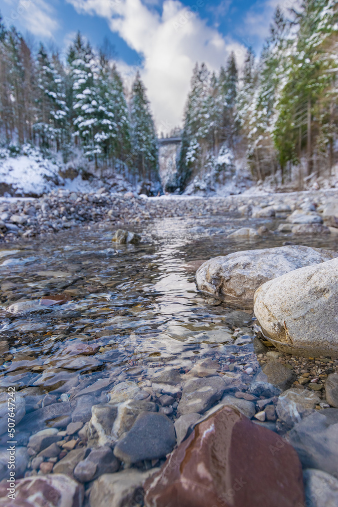 mountain river in the winter (Bavaria, Germany) mountain river in the winter (Bavaria, Germany)
