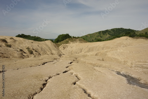 landscape of muddy volcanoes buzau romania an important tourist attraction