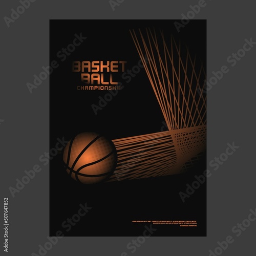 Basketball championship poster or flyer template design