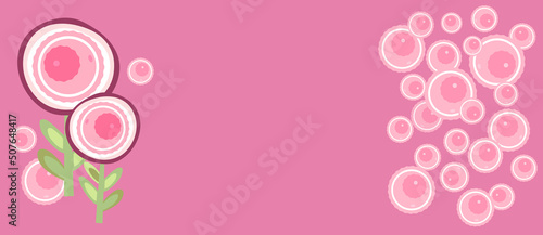 Abstract background with human eggs and oocytes stylized as flowers. Concept banner or template for reproductive health, egg donation, female infertility treatment