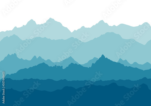 Mountains blue background. Vector illustration