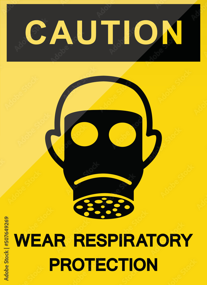 wear respirator sign yellow image wear respirator sign yellow image