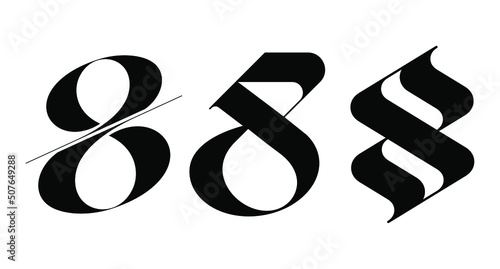 number 8 eight logo vector set