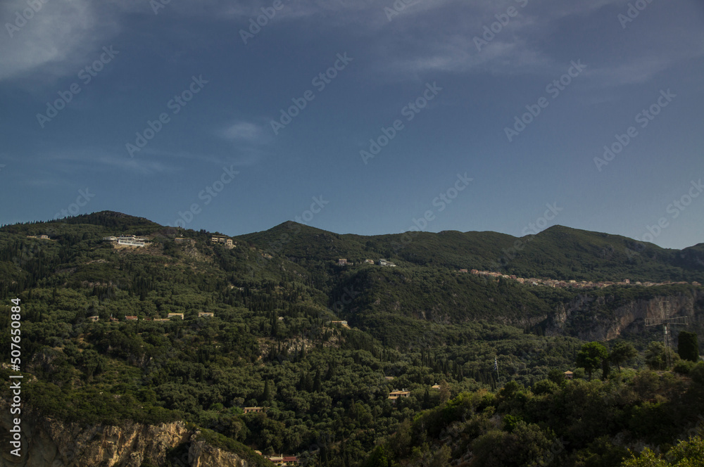 mountains and clouds Paleokrastitsa Corfu Grecce