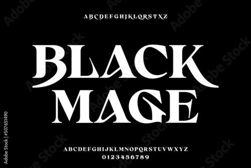 Unique bold serif font alphabets display font vector with alternate