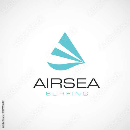 Luxury A Sailboat surfing Logo for Yachting and Marine Sales