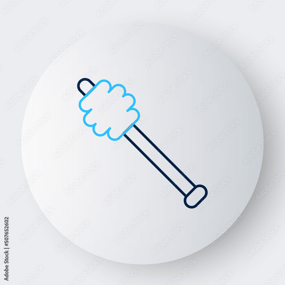 Line Honey dipper stick icon isolated on white background. Honey ladle. Colorful outline concept. Vector Line Honey dipper stick icon isolated on white background. Honey ladle. Colorful outline concept. Vector