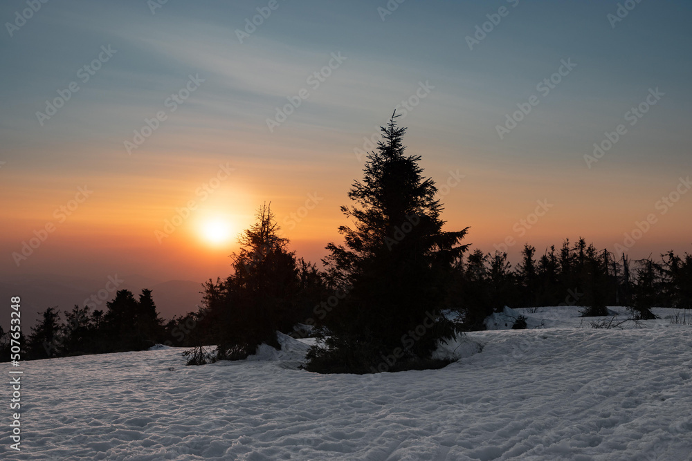 sunset in the mountains sunset in the mountains