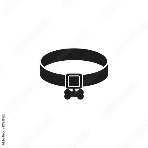 Dog collar icon. Simple flat vector illustration on a white background