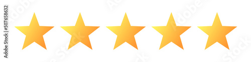 Stampa su tela Five golden stars product rating review  icon vector image.