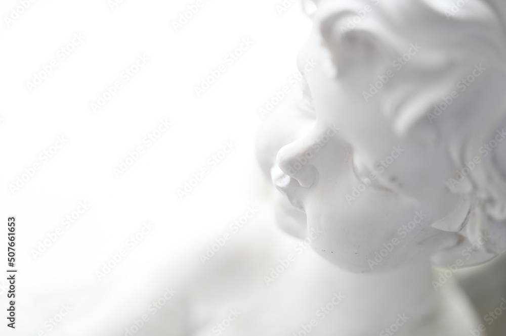 Angel, innocence - White background with an accent of the face of plaster figurines also for: Holy Communion, heavenly, wisdom, reverie Angel, innocence - White background with an accent of the face of plaster figurines also for: Holy Communion, heavenly, wisdom, reverie