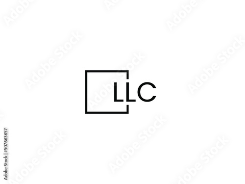 LLC letter initial logo design vector illustration