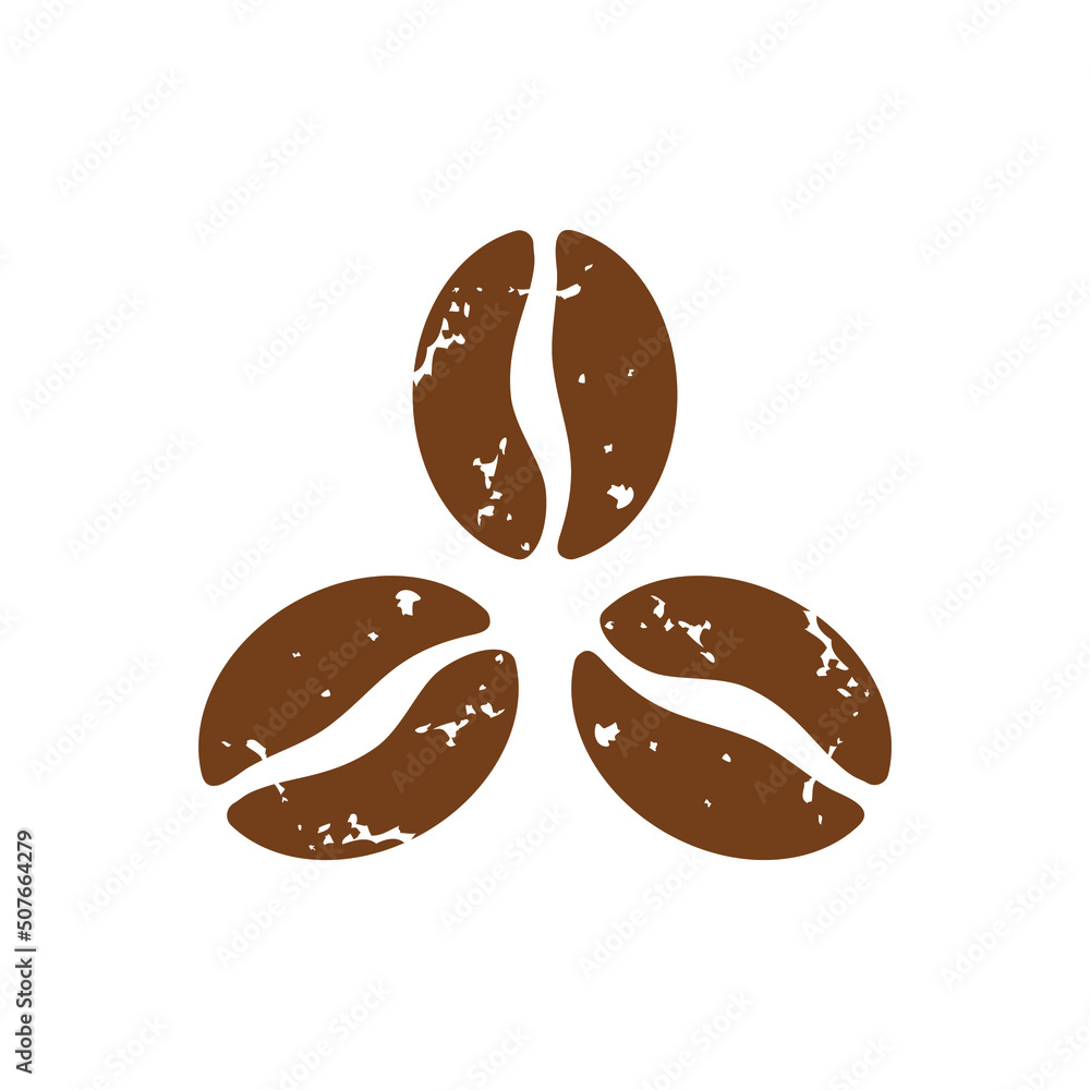 Fototapeta premium Coffee beans icon vector isolated on white