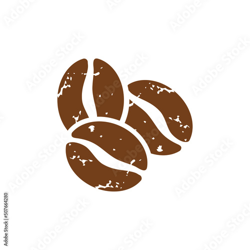 Illustration of coffee beans vector with grunge effect