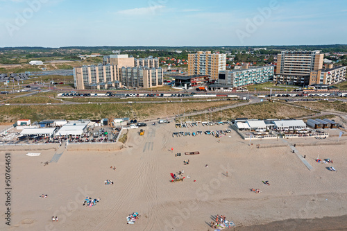Aerial from Zandvoort aan Zee in the Netherlands on a beautiful summer day © Nataraj