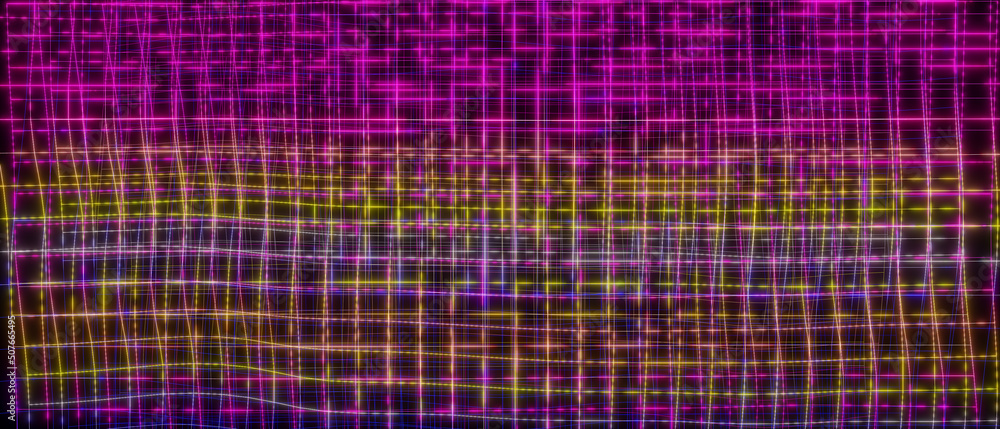 Heat wave, energize, energy transfer concept. Complex three dimensional waveform. colorful wire frame mesh on black background. Data visualization. 3D illustration, 3D rendering Heat wave, energize, energy transfer concept. Complex three dimensional waveform. colorful wire frame mesh on black background. Data visualization. 3D illustration, 3D rendering