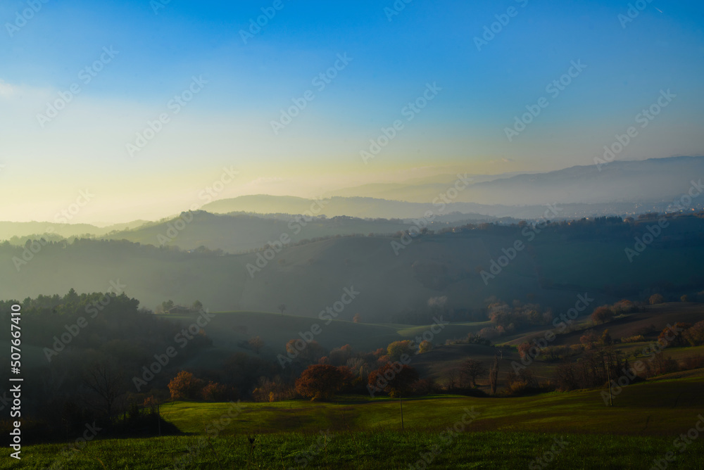hilly landscape nearby Urbino, Marche Region, Italy