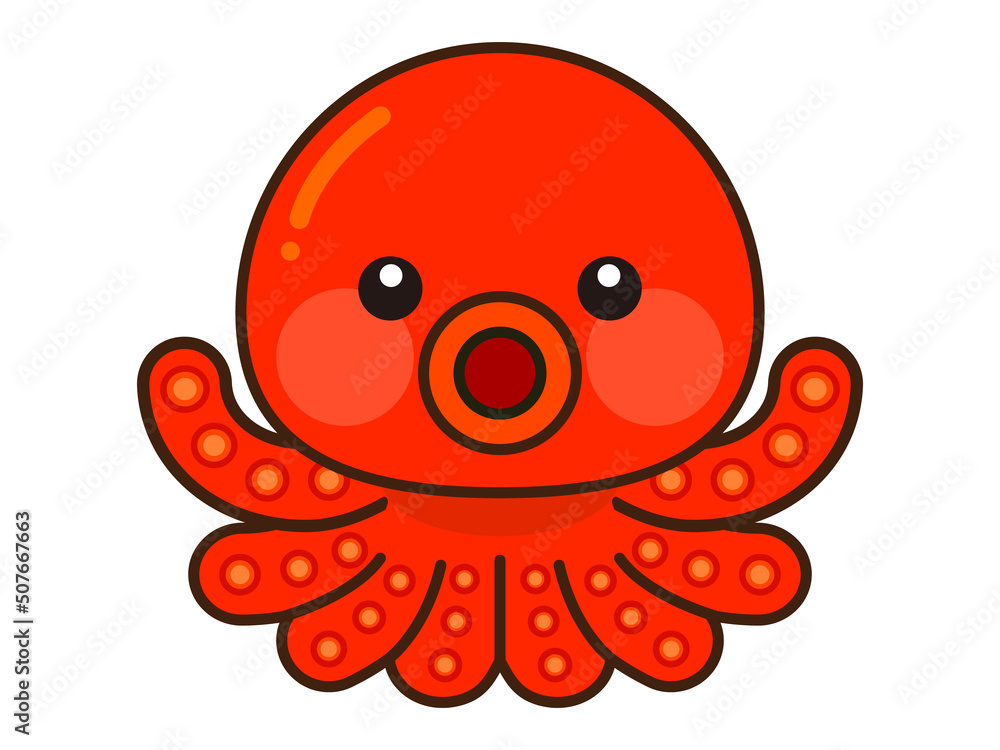 Vetor de かわいいタコのイラスト素材_ベクター do Stock | Adobe Stock