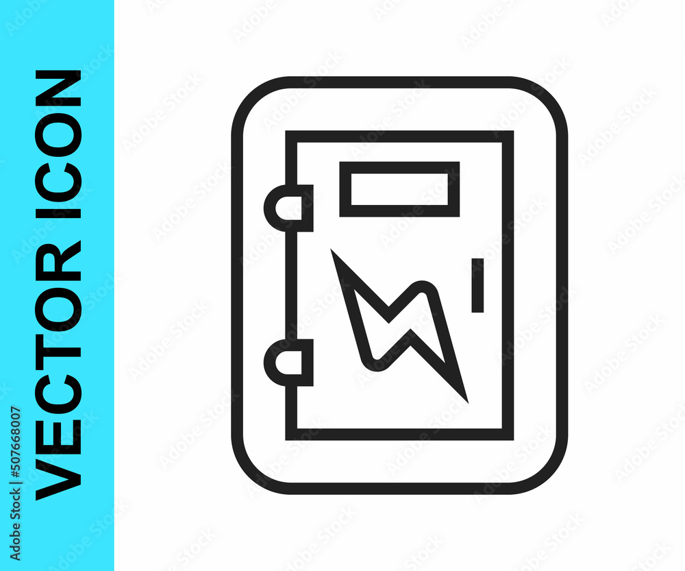 Black line Electrical panel icon isolated on white background. Vector Black line Electrical panel icon isolated on white background. Vector