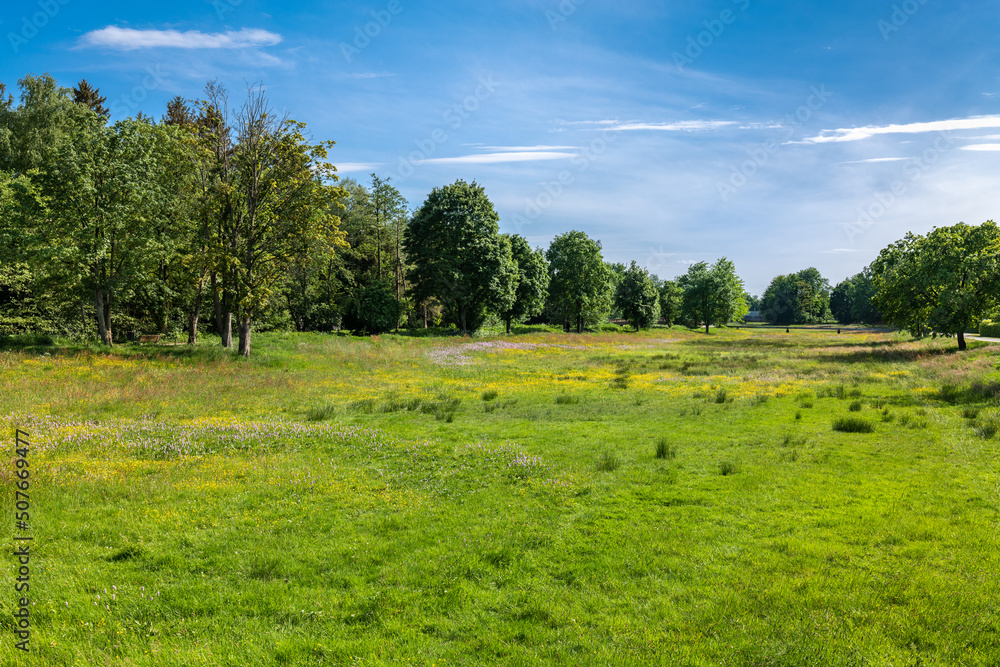 Winsen Luhe, Germany. Meadows at the river Luhe.