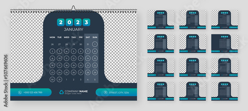 Creative desk calendar design 2023 template