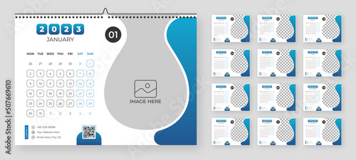 Creative desk calendar design 2023 template