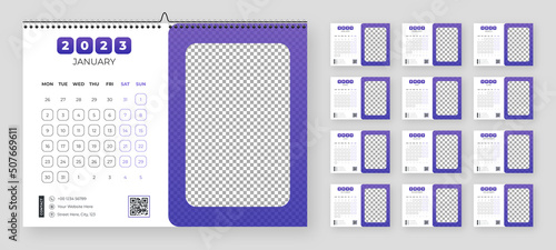 Creative desk calendar design 2023 template
