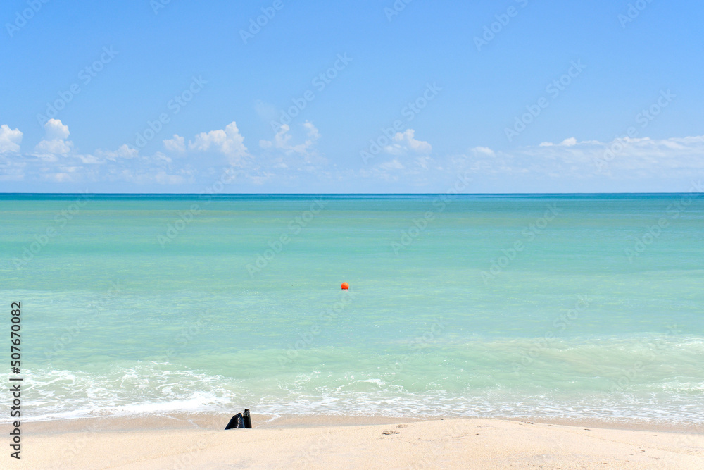 Empty, beautiful, and calm beach day in Vero Beach, Florida