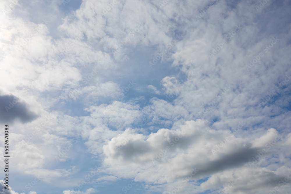blue sky with clouds close-up. Horizontal snapshot blue sky with clouds close-up. Horizontal snapshot