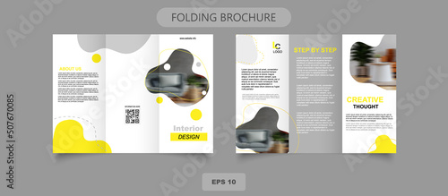Interior Tri fold brochure. Flyer for printing. Vector graphics.