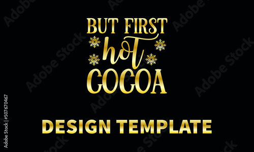 but first hot cocoa vector logo monograme template