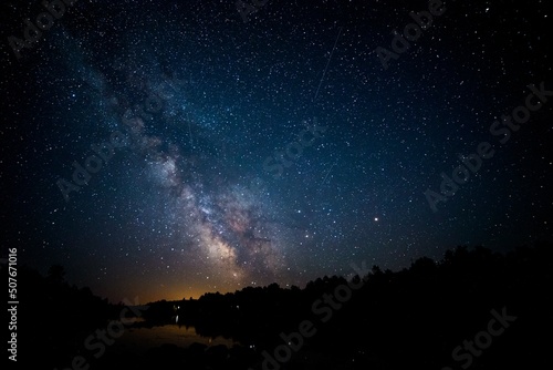The milky way at night in the Canadian countryside photo