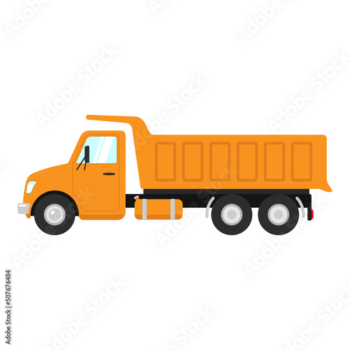 Dump truck icon. Color silhouette. Side view. Vector simple flat graphic illustration. Isolated object on a white background. Isolate.