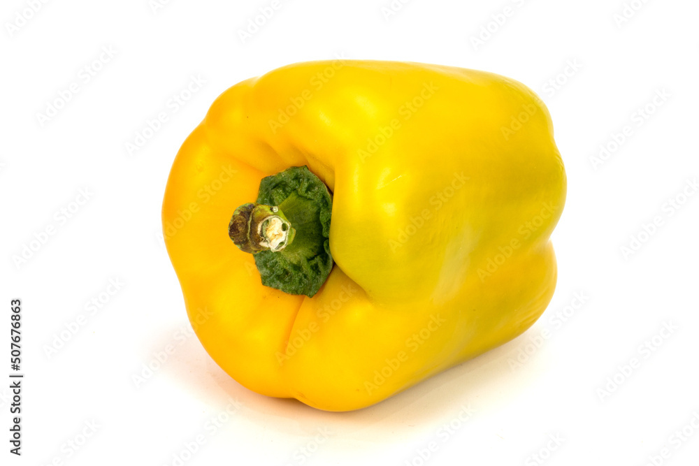 Capsicum - Bell Pepper green, red, orange, yellow isolated in plain extendable background, macro detailing, studio lighting, with ample copy space all around. Capsicum - Bell Pepper green, red, orange, yellow isolated in plain extendable background, macro detailing, studio lighting, with ample copy space all around.