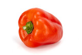 Capsicum - Bell Pepper green, red, orange, yellow isolated in plain extendable background, macro detailing, studio lighting, with ample copy space all around. 