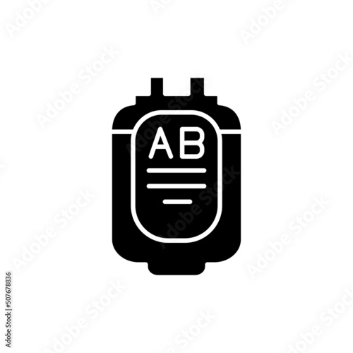 Donor blood type AB line icon. Isolated vector element.