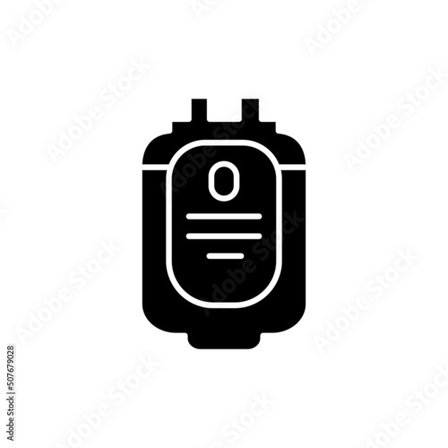 Donor blood type O line icon. Isolated vector element.
