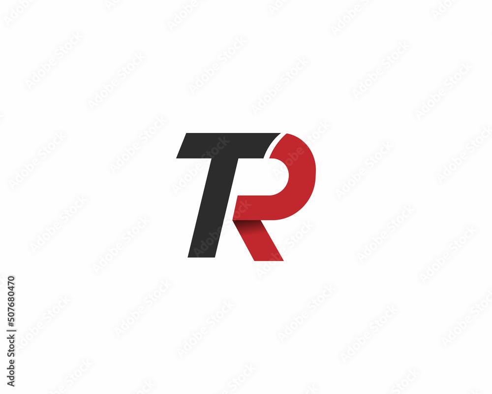 Letter TR Unique Logo Design Concept. Creative Abstract Vector Template On White Background.