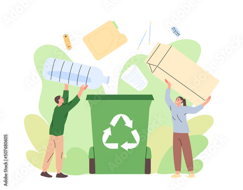 Environmental protection trash recycling garbage bin.
