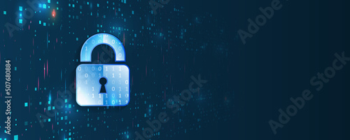 Cyber security for business and internet projects. Vector illustration of data security services. Data protection, privacy, and internet security concept. Hi-tech various background.